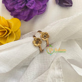 Premium AD Stone Toe Rings -Petals- White -G7518